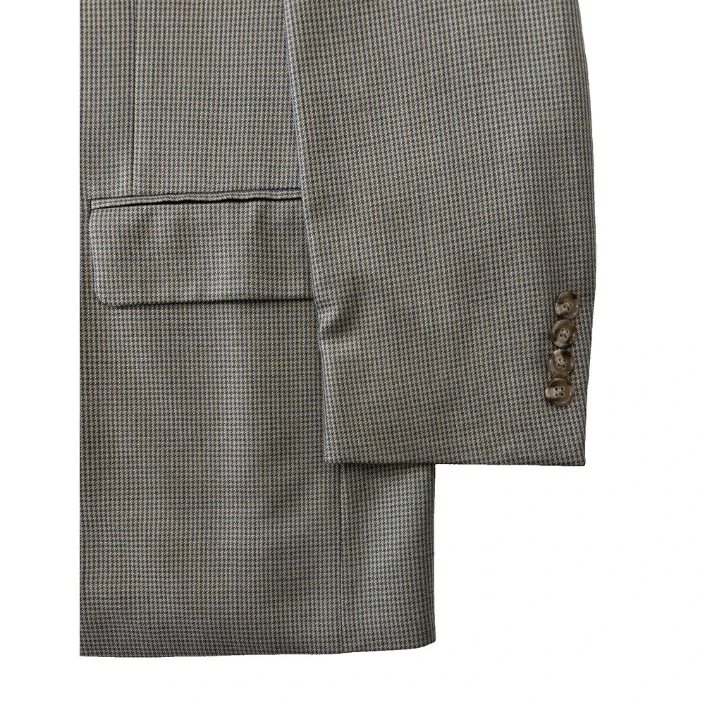 mens‎ gray micro houndstooth Haspel silk wool blazer jacket sport suit coat 40 S